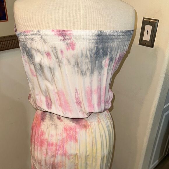 STORIA Cotton Off-Shoulder Tie-Dye Dress Size Small - Picture 11 of 12